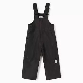 Полукомбинезон утеплённый для мальчиков, цвет чёрный, рост 86 см