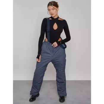 Полукомбинезон утеплённый женский, размер 52, цвет голубой