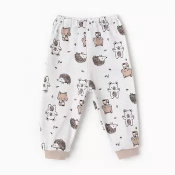 Ползунки, цвет бежевый/ёжики, рост 74 см