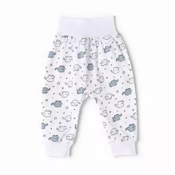 Ползунки детские "Антошка", цвет белый/слоны, рост 62