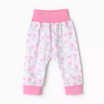 Штанишки детские "Антошка", цвет белый/зайки, рост 74 см