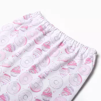 Ползунки детские, цвет белый/бублики, рост 62 см
