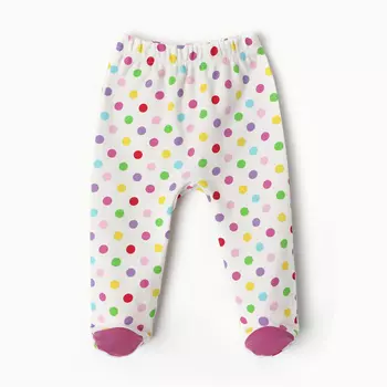 Ползунки детские, цвет белый/горошек, рост 68 см