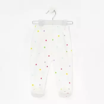 Ползунки детские, цвет белый/горошек, рост 80 см