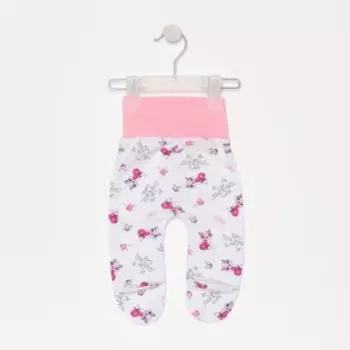 Ползунки детские, цвет белый/кошки, рост 62 см