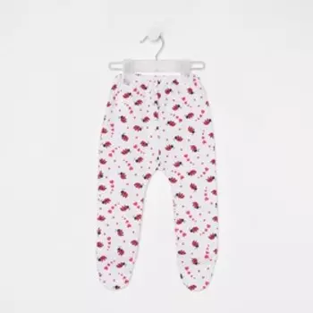 Ползунки детские, цвет белый/красный рост 80 см