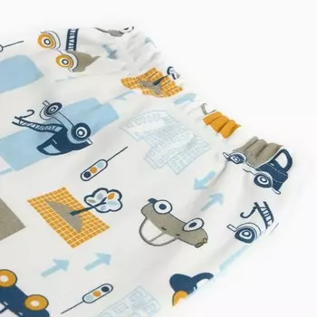 Ползунки детские, цвет белый/машинки, рост 62 см