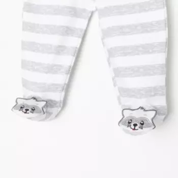 Ползунки детские, цвет белый/полоска, рост 62 см