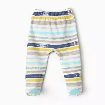 Ползунки детские, цвет белый/полоски, рост 62 см