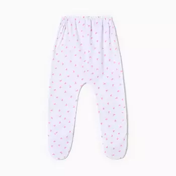 Ползунки детские, цвет белый/сердечки, рост 74