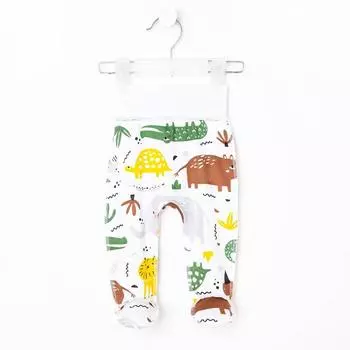 Ползунки детские, цвет белый/зоопарк, рост 56 см (36)