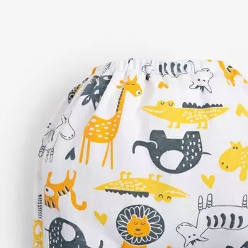 Ползунки детские, цвет белый/звери, рост 62 см