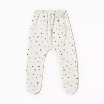 Ползунки детские, цвет белый/звезды, рост 80
