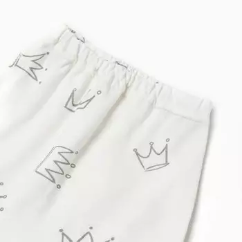 Ползунки детские, цвет бежевый/корона, рост 74 см