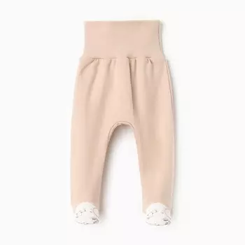 Ползунки детские, цвет бежевый/зайцы, рост 56 см