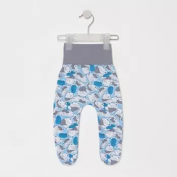 Ползунки детские, цвет голубой/мишки, рост 74 см