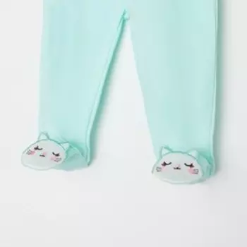 Ползунки детские, цвет ментол, рост 62 см