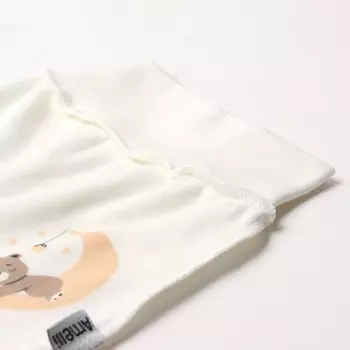 Ползунки детские, цвет молочный/мишка, рост 56 см