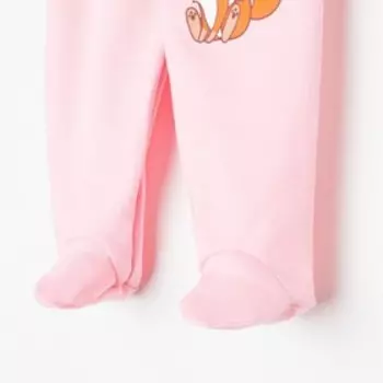 Ползунки детские, цвет розовый/лисы, рост 80 см