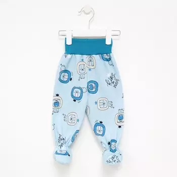 Ползунки детские, цвет синий/лео, рост 62 см