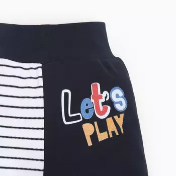 Ползунки детские, цвет синий/полоска, рост 68см