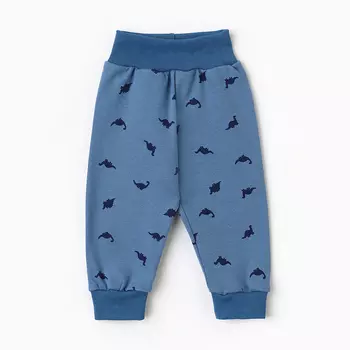 Ползунки детские "Дино", цвет голубой, рост 68