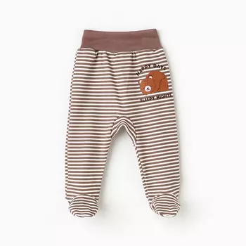 Ползунки детские "Мишка", цвет бежевый, рост 62