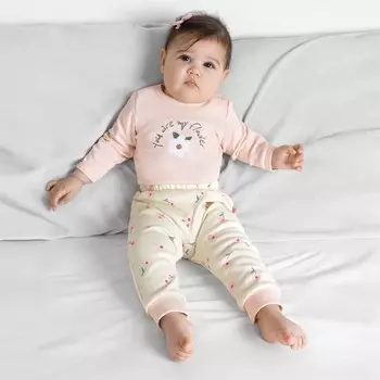 Ползунки детские с манжетами «Горошинка», рост 92 см, цвет молочный