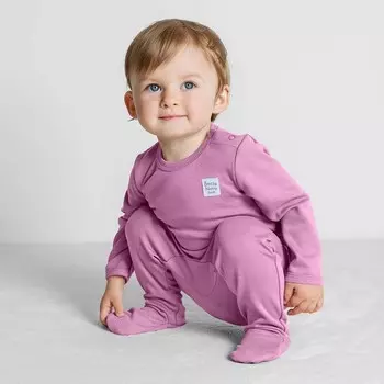 Ползунки детские с закрытыми ножками Basic, рост 56 см, цвет сиреневый