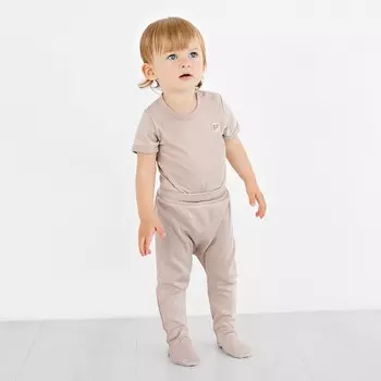 Ползунки детские с закрытыми ножками Basic, рост 74 см, цвет бежевый