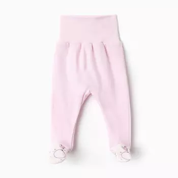 Ползунки детские с закрытыми ножками, цвет розовый/зайцы, рост 56