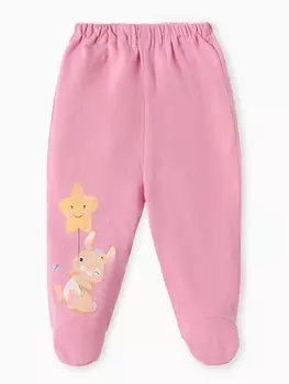 Ползунки детские "Зайка", цвет розовый, рост 74