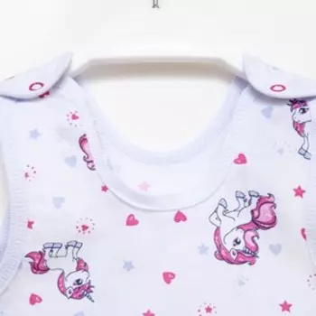 Ползунки длинные детские, цвет белый/розовый, рост 68 см