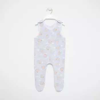 Ползунки длинные детские, цвет серый/мишки, рост 74 см