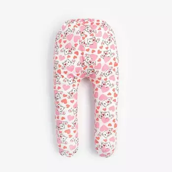 Ползунки для девочки, цвет белый/сердечки, рост 80 см
