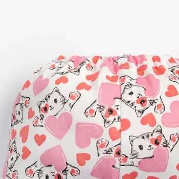 Ползунки для девочки, цвет белый/сердечки, рост 74 см