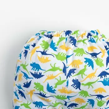 Ползунки для мальчика, цвет белый/динозавры, рост 74 см