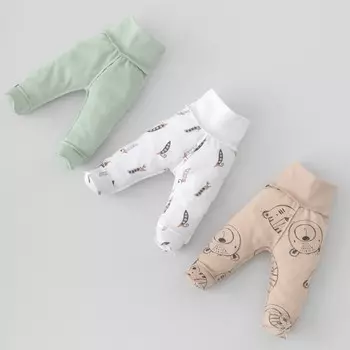 Ползунки детские KinDerLitto «Крошки-горошки», рост 50-56 см, 3 шт