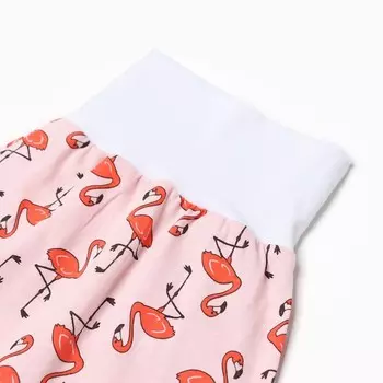 Ползунки на широкой резинке, цвет персик/фламинго, рост 56 см