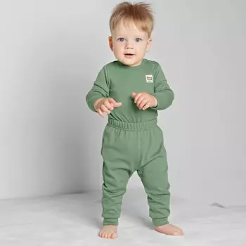 Ползунки с манжетами Basic, рост 56 см, цвет зеленый