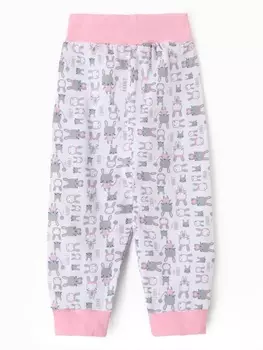 Ползунки с открытой ножкой детские "Зайки", цвет белый/розовый, рост 62