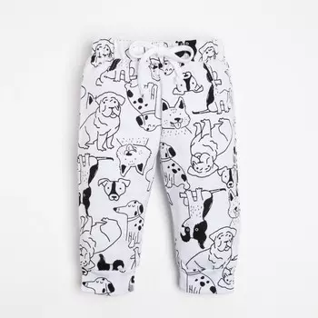 Ползунки-штанишки Крошка Я "Dogs", рост 74-80 см, цвет белый