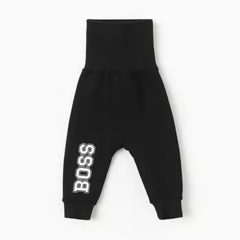 Ползунки-штанишки Крошка Я "Little Boss", рост 68-74 см, черный