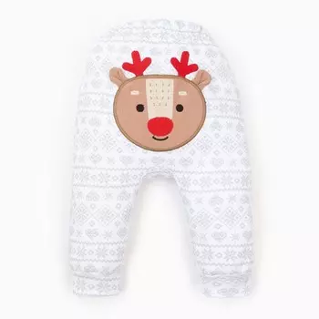 Ползунки-штанишки Крошка Я «Олень», рост 62-68 см, белые