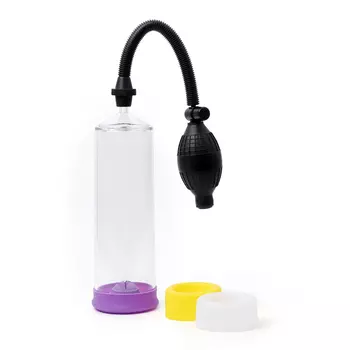 Помпа для пениса вакуумная, груша, ABS-пластик, 23 см, прозрачная