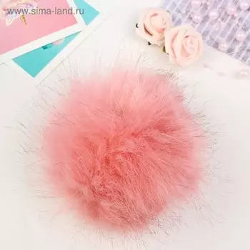 Помпон искусственный мех "Пепельно-розовый с черными кончиками" d=13 см
