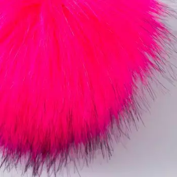 Помпон искусственный мех песец 14 см (1-Малина)