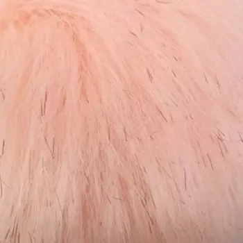 Помпон искусственный мех "Розовая пастила с черными кончиками" d=13 см