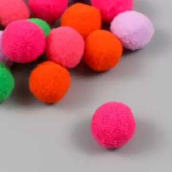 Помпоны, 20 мм, 20 шт/упак, 100% полиэстер, 5 цветов в ассортименте по 4 шт