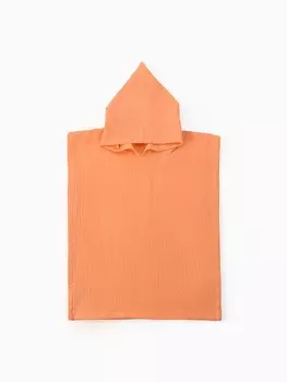 Пончо детское муслиновое LoveLife, 5670 см, хлопок 100%, персиковое